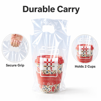 Sac de transport en plastique transparent avec poignée découpée, taille personnalisée, logo, pour thé au lait, café, jus – Fournisseur d'usine