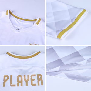 <span class=keywords><strong>Camiseta</strong></span> de Fútbol para <span class=keywords><strong>Hombre</strong></span> con Cuello en V, Transpirable, Jacquard, de Alta Calidad, Directo de Fábrica, Uniformes de Equipo Personalizados por Sublimación OEM - Product Image 4