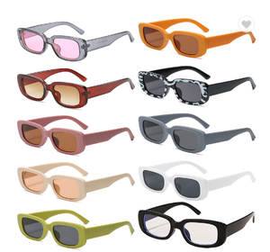 2021 Classic Retro ladies Clear Rimless square lentes de sol trendy sunglasses vintage small rectangle Ocean plastic sunglasses