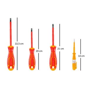Set di Attrezzi Isolati per Elettricisti 6 Pezzi con Tester di Tensione, Cacciaviti e Pinze - Product Image 3