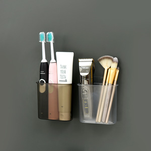 Wall Mounted Toothbrush Holder Suction Cup Rectangle Punch Free Bathroom Storage Rack Draining Shelf - Product Image 3