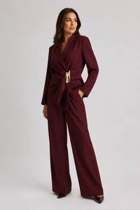 Conjunto de Traje de 2 Piezas para <span class=keywords><strong>Mujer</strong></span>, <span class=keywords><strong>Blazer</strong></span> con Detalle de Hebilla y Pantalones de Pierna Recta, 6 Colores, Atuendo de Oficina para Dama, Tallas XS-L, Solo <span class=keywords><strong>Blazer</strong></span>/Conjunto Completo - Product Image 5