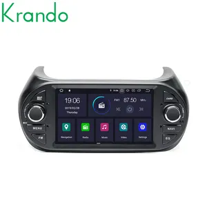 Krando Android 11.0 Radio GPS Mobil 7 Inci, Radio Mobil 4G 64G untuk Fiat Fiorino Qubo untuk Citroen Nemo untuk Peugeot Bipper 2008-2015 Multimedia