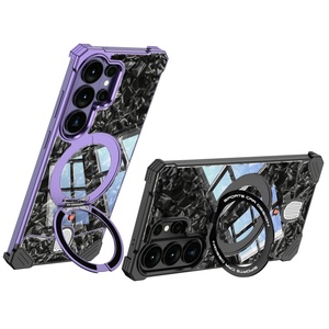 New Marble Texture Magnetic Mobile <b>Phone</b> Cases for Samsung S26 Ultra With 360° <b>Ring</b> Stand Aluminum Alloy Frame Shockproof Cover - Product Image 5