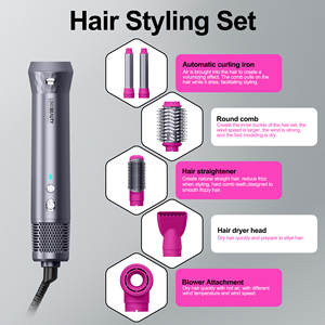 Máy sấy tóc ion âm 5 trong 1 chuyên nghiệp, lược chải thẳng, uốn tóc, làm xoăn bằng gốm, dụng cụ tạo kiểu tóc sử dụng tại nhà - Product Image 3