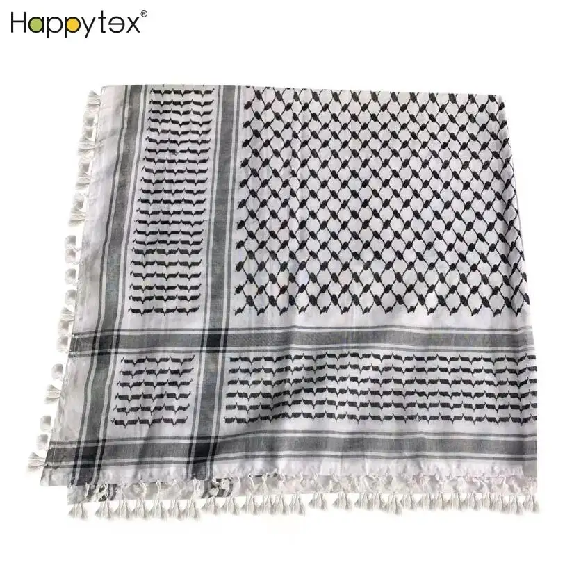 Whosale Hot Sale Unisex Palestijnse Kufiya Vlag Sjaals Vierkante Arafat Hatta Shemagh Keffiyeh Arabische Sjaal Voor Dagelijks Thuis Buiten