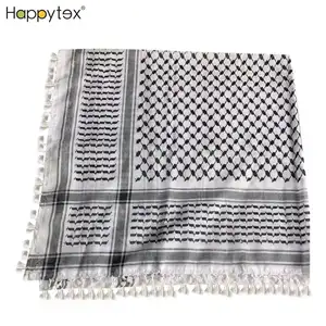 Whosale hot sale unisex palestinian kufiya flag scarves square arafat hatta shemagh keffiyeh arabic scarf for daily home outdoor