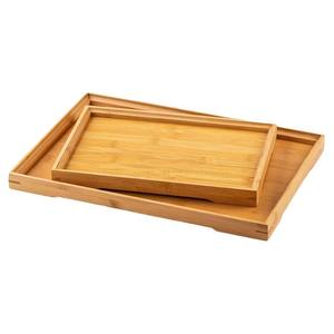Plateau de service rectangulaire en bambou, motif bois, pour thé, fruits, usage domestique, avec emballage - Product Image 4