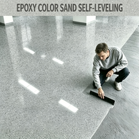 Peinture époxy autolissante pour sols industriels, résistante, sans joint, à séchage rapide en 10h, 24kg, pour extérieur, avec sable coloré