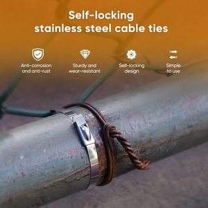 كابل معدني شمسي ذاتي القفل ربطة عنق من الفولاذ المقاوم للصدأ 12 عرض نوع قابل للتحرير - Product Image 5