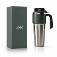 Cangkir Mobil Stainless Steel Hitam Kustom dengan Tutup Minum yang Aman, Tumbler yang Dapat Digunakan Kembali untuk Branding OEM dan Program Retail