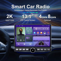 Système de lecteur Android universel 2K 13,1 pouces avec bouton unique, GPS, amplificateur DSP, lien miroir, tableau de bord RGB