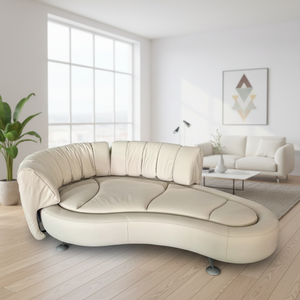 Divano Lamb per Grande Salotto Familiare, Arredamento Semplice, Divano Girevole in Pelle Morbida, Set per Soggiorno, Mobili per la Casa - Product Image 2