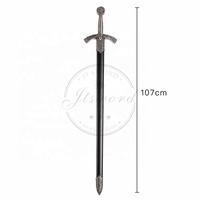 Épée de jouet médiévale européenne du 12e siècle, chevalier templier, en alliage de zinc argenté antique