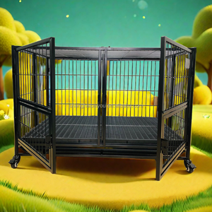 กรงสุนัขพับได้แบบซ้อนได้กรงเหล็กและโลหะพร้อมพื้นระบายน้ำพลาสติก - Product Image 6