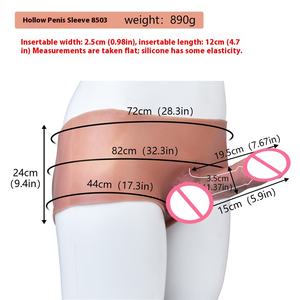 Pantaloni <span class=keywords><strong>Dildo</strong></span> con Strap-On in Silicone morbido e cavo giocattoli sessuali per adulti allungati da uomo in PVC e TPE - Product Image 2