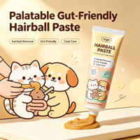 Pâte de fibres végétales naturelles pour boules de poils avec huile de poisson, huile de soja, césarine de foie de poulet, vitamines et oligo-éléments pour la digestion des chats et des chiens