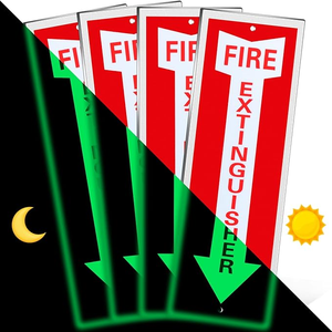 لافتة خروج فلورسنت مضيئة ذاتية اللصق للطوارئ بنمط مخصص من البلاستيك PVC، لافتة خروج عالية الجودة - Product Image 3