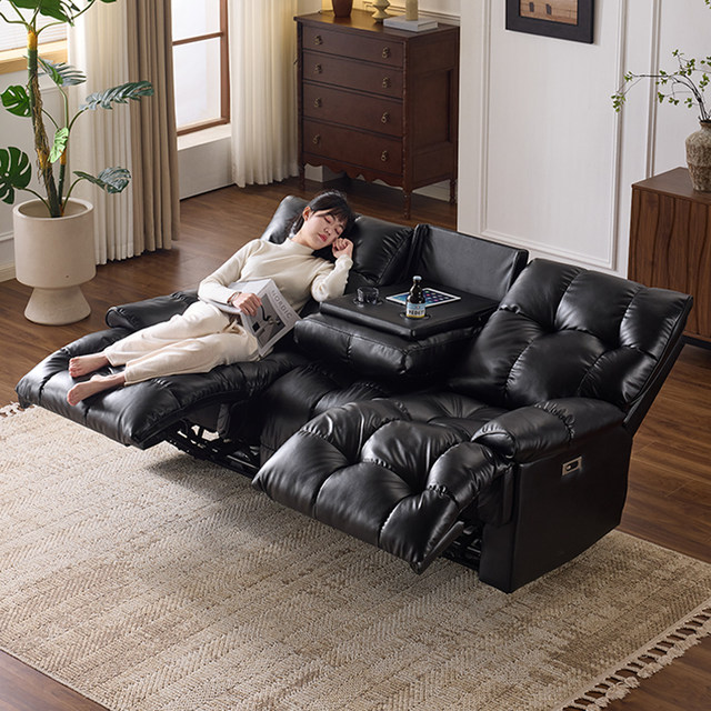 Modern Multi-functional Convertible Sofa Chair Three Seat Sofa Recliner with Rotating Joystick and Multi-functional Features
