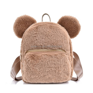 <span class=keywords><strong>Mochila</strong></span> De piel esponjosa con conejo de <span class=keywords><strong>Minnie</strong></span> <span class=keywords><strong>Mouse</strong></span> para niñas, bolso de viaje para la escuela, con dibujos de animales, conejito de peluche, color rosa, 2020 - Product Image 2
