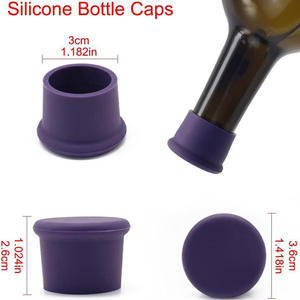 Tapas de silicona para sellar botellas, tapones de doble sellado de grado alimenticio para botellas de vino, tapas de cierre reutilizables de colores - Product Image 2