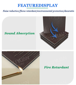 Panneau acoustique moderne en bois épais perforé ignifuge et écologique pour salon, salle de sport, hôtel, école, modèle 3D - Product Image 3