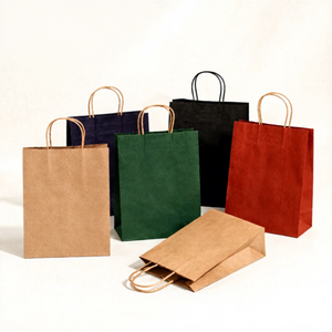Custom Printed Kraft <b>Paper</b> Shopping Bags Retail Takeaway Carrier Bags With Logo Flat Handle <b>Biodegradable</b> Packaging - Product Image 4
