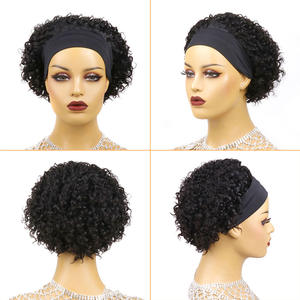 Perruque bandeau en cheveux naturels, style court 'Petit Elfe', en soie glacée, cheveux véritables noirs, 6 pouces - Product Image 4