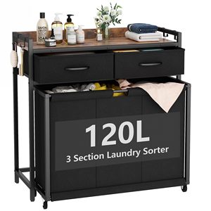 Suoernuo <span class=keywords><strong>bagno</strong></span> camera da letto 2 cassetti estraibili cesto <span class=keywords><strong>portabiancheria</strong></span> cesto <span class=keywords><strong>portabiancheria</strong></span> per lavanderia - Product Image 5