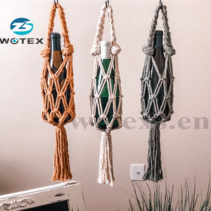 MB017 di disegno Semplice di cotone sacchetti della bottiglia di Vino per Le Donne fatti a mano corda di cotone bottiglia di acqua tote Macrame sacchetti di vino - Product Image 1