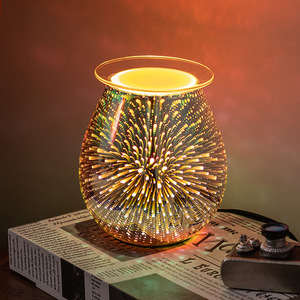 Lampe d'aromathérapie 3D en verre, lampe chauffante à cire fondante à brancher pour la maison, lumière LED chaude parfumée, veilleuse de chevet - Product Image 2