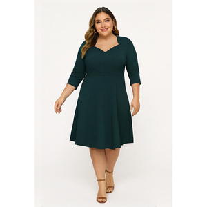 slim fit dress slacks Zapaka Women Dark Green Satin Ruched Midi Work Dress A Line Short Sleeves  V-Neck Semi Formal Dress – Zapaka CA main image 0