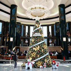 Premium Giant Christmas <b>Tree</b> with Sturdy Holder and Built-in <b>Lights</b> Luxury Artificial Christmas <b>Tree</b> and Decorations - Product Image 4