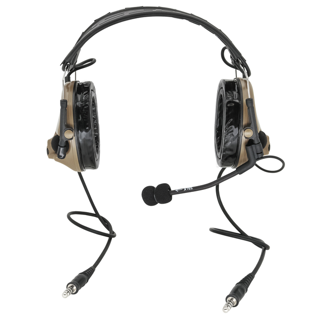TAC-SKY Dual Communication Tactical Headset ANC Over-ear Design Hearing Protection Detachable Headband 2*AA Battery Volume