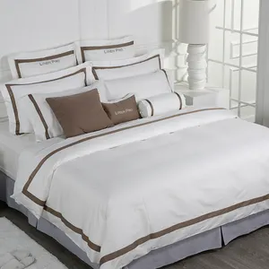 LinenPro 100% 纯棉酒店床单套装特大号枕头套和被套