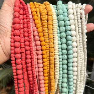 Perles rondes en pierre de lave volcanique multicolores AsVrai U 4-8 mm, perles en vrac pour la fabrication de bijoux, accessoires de bracelet DIY - Product Image 2