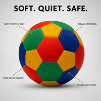 Ballon de football transfrontalier modèle T-F4001, faible bruit, 8 pouces, en tissu T doux et sûr, coton de plongée, pour la plage, multisports, directement de l'usine