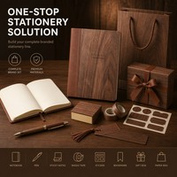 Maßgefertigtes Holzmaserung PU-Leder Hardcover A5 Notizbuch mit Metallecken 80 Blatt VIP-Kunden Geschenk