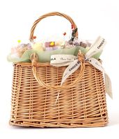 JY Sacs à Fleurs Transparents pour la Fête des Mères Bouquets Cercle Vide Osier Willow Basket Elégant Vase Vide Idée Cadeau