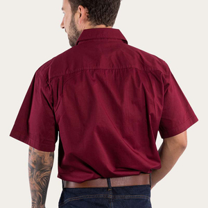 Denim cao phong cách phương Tây mồ hôi ngắn tay áo phong cách phương Tây nút xuống trang phục flannel pearlsnap Nút xuống áo sơ mi phương Tây - Product Image 3