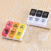 NBBLUESKY Boîte à pilules à capsules en plastique portable ouverte promotionnelle personnalisée Boîtes à pilules double hebdomadaire 7 jours Boîtes de stockage de pilules