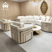 Canapés de luxe populaires pour salon, ensemble modulaire en cuir blanc 1+2+3 places, solution de mobilier tout-en-un pour projets de villas
