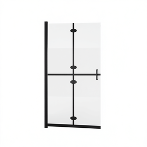 Paroi de douche pliable en verre ESG D0100H7WCXX 43.3x74.8 avec cadre, design minimaliste - Product Image 1