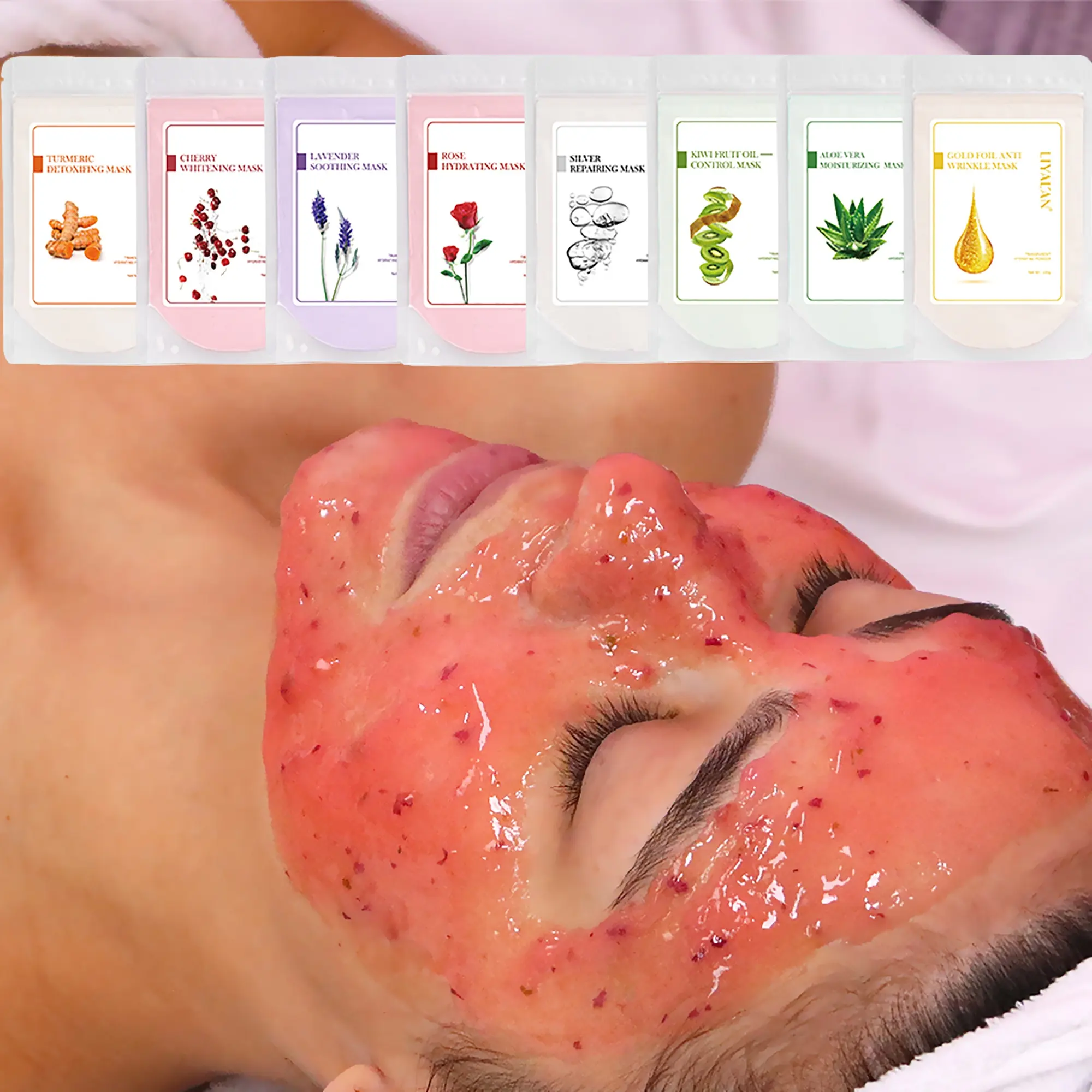 Yüz ve vücut maskesi Spa yüz maskesi soyulabilir kollajen organik hidro Jellymask beyazlatma jöle maske tozu cilt bakımı