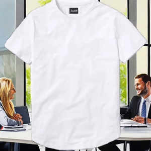Camisetas Casuales para Hombre, Sin Arrugas, para Uso Diario, con Dobladillo Curvo, de Algodón y Poliéster, Diseño Liso, Etiqueta Personalizada - Product Image 2