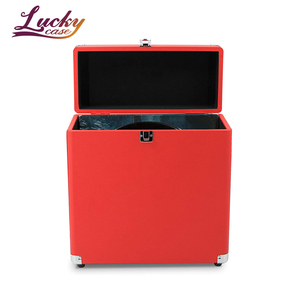 Retro Style 14 Inch Vinyl Record Storage Box Protective Vinyl Record Hard Case for 30+ Records