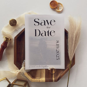 Invitations de <span class=keywords><strong>mariage</strong></span> en couches vélin et enregistrer les dates avec photo - Product Image 2