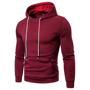 Otoño e Invierno Nueva Sudadera con capucha de moda para hombres Tallas grandes Jersey de color sólido Sudadera con capucha informal con capucha - Product Image 3