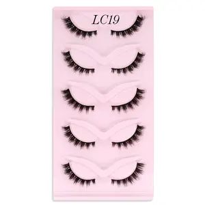 own brand 3d human hair lashes wholesale human hair false natural eyelashes invisible clear band lash