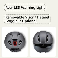 Casque de vélo anti-UV léger certifié CE avec lunettes amovibles - Protection solaire et style pour les sports de plein air et le cyclisme